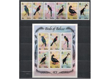 BELIZE 1978 Fauna, uccelli 6v + 1 BF MNH**