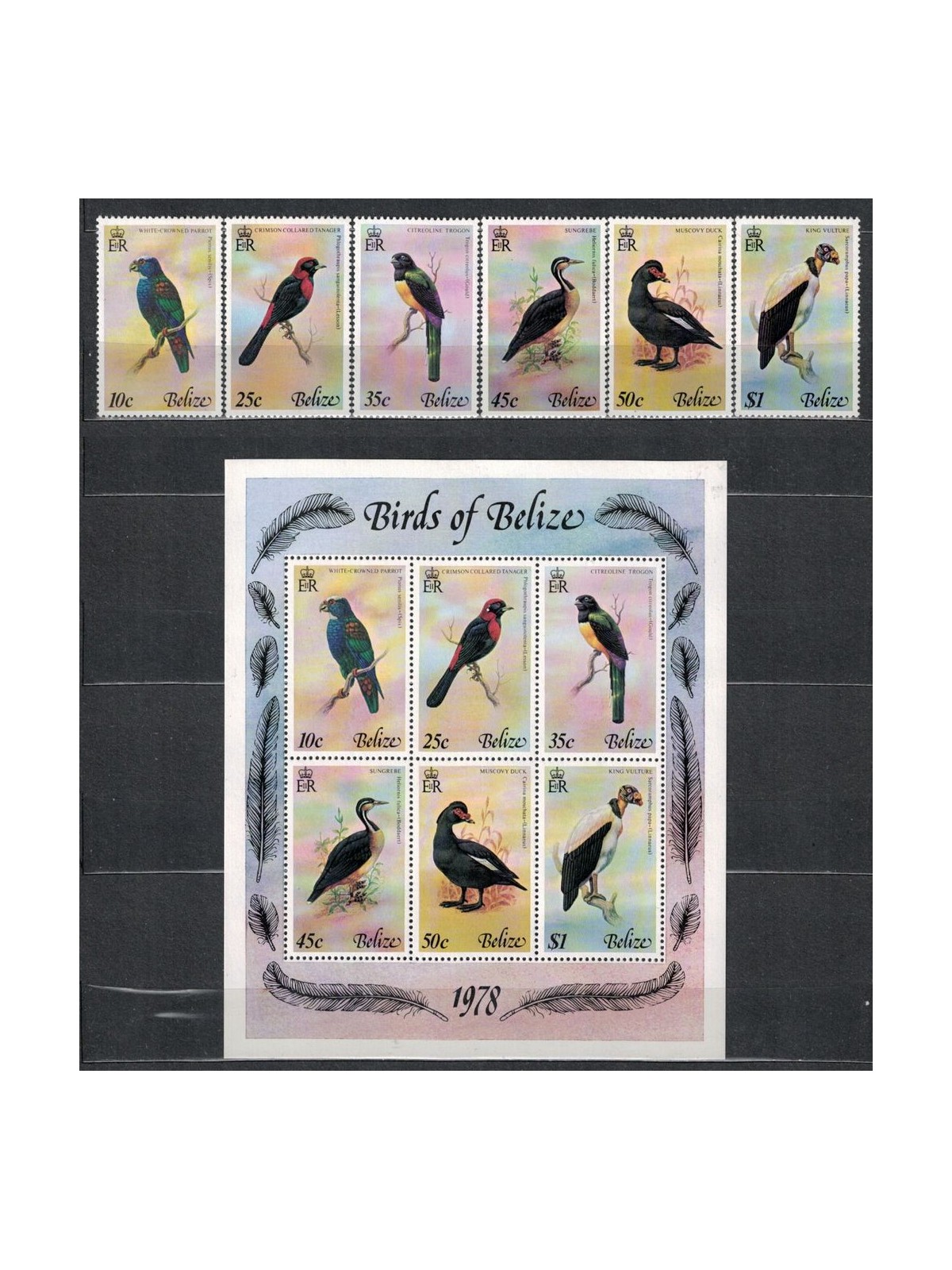 BELIZE 1978 Fauna, uccelli 6v + 1 BF MNH**