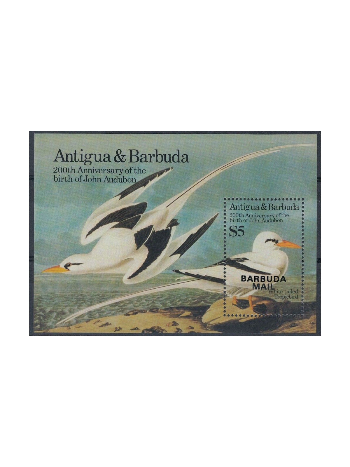 BARBUDA 1985 John James Audubon, birds (II) s/s MNH**