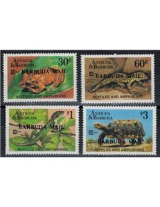 BARBUDA 1987 Reptiles and amphibians 4v MNH**