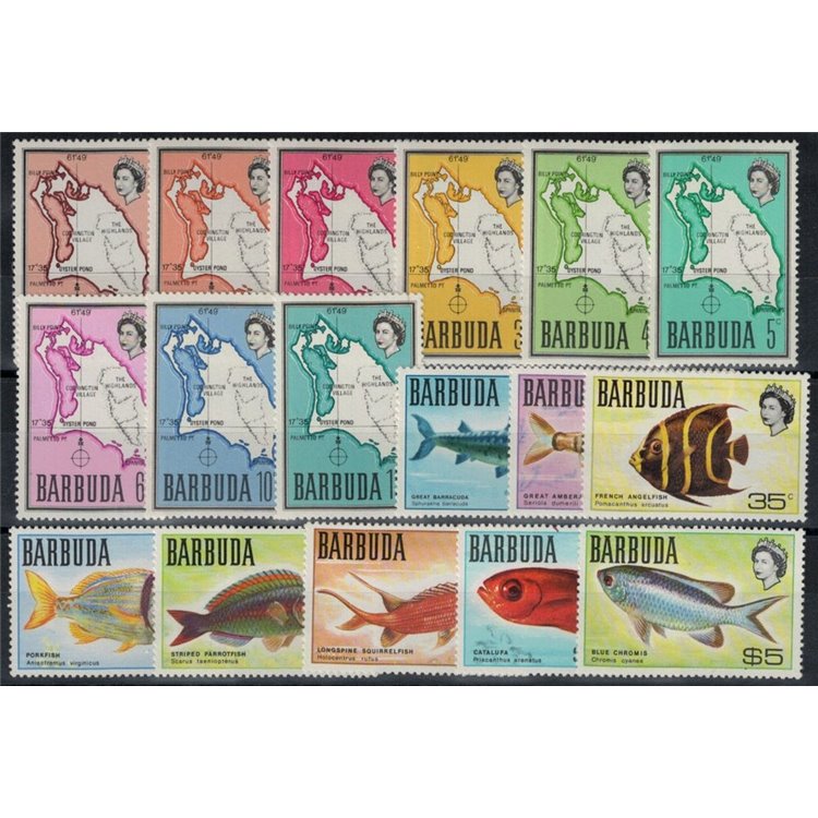 BARBUDA 1968-70 Ordinary series 17v MNH**