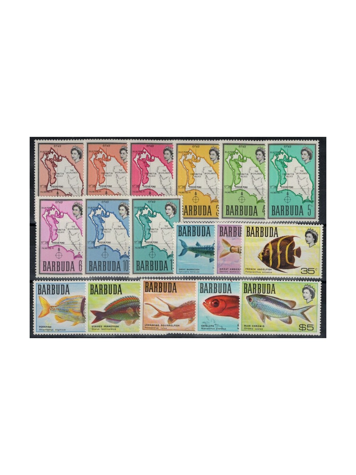 BARBUDA 1968-70 Ordinary series 17v MNH**