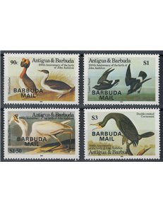 BARBUDA 1985 John James Audubon, birds (II) 4v MNH**