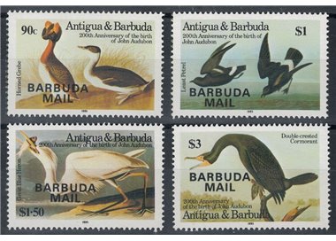 BARBUDA 1985 John James Audubon, uccelli (II) 4v MNH**