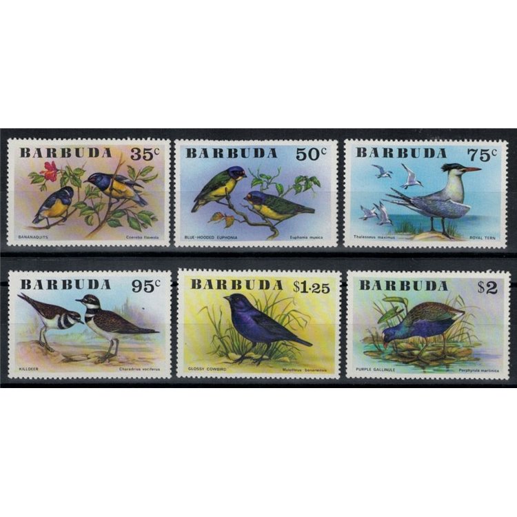 BARBUDA 1976 Birds 6v MNH**