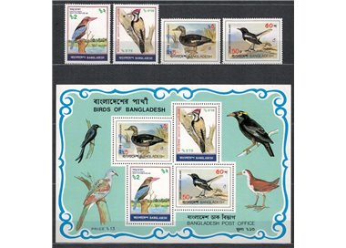 BANGLADESH 1983 Birds 4v + 1 s/s MNH**
