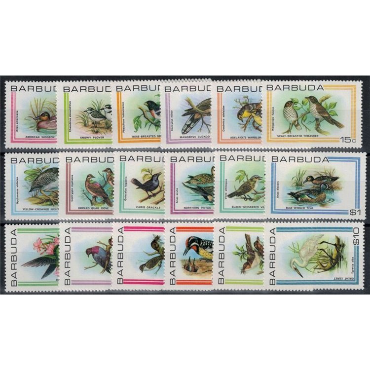 BARBUDA 1980 Fauna, birds 18v MNH**