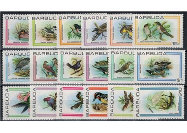 BARBUDA 1980 Fauna, uccelli 18v MNH**
