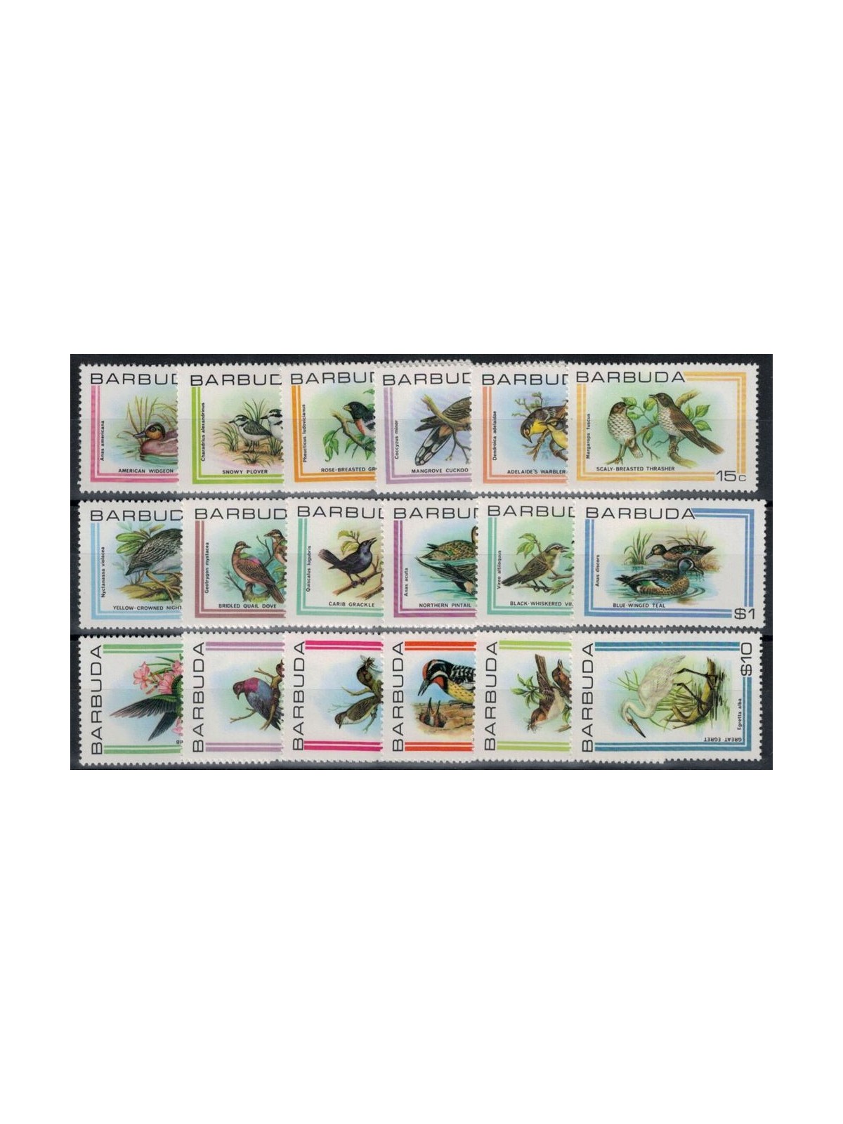 BARBUDA 1980 Fauna, birds 18v MNH**