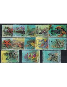 BARBUDA 1987 Vita marina 13v MNH**