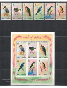 BELIZE 1979 Fauna, birds 6v + 1 s/s MNH**
