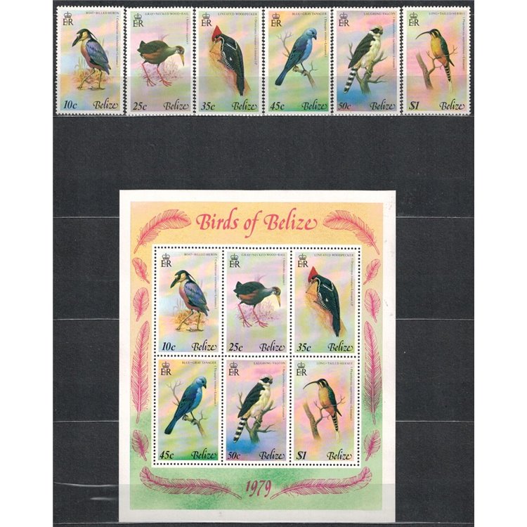 BELIZE 1979 Fauna, birds 6v + 1 s/s MNH**