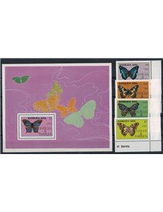 BARBUDA 1985 Fauna, farfalle 4v + 1 BF MNH**
