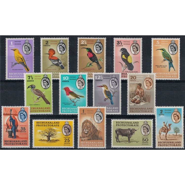 BECHUANALAND 1961 Serie ordinaria, fauna 14v MNH**
