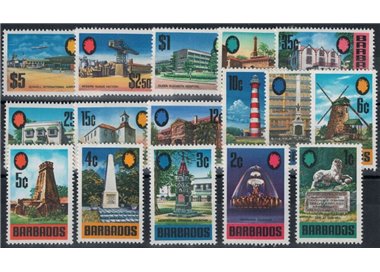 BARBADOS 1970 Serie ordinaria, architettura 16v MNH**