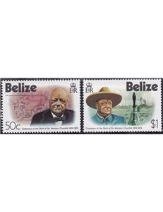 BELIZE 1974 Winston Churchill 2v MNH**