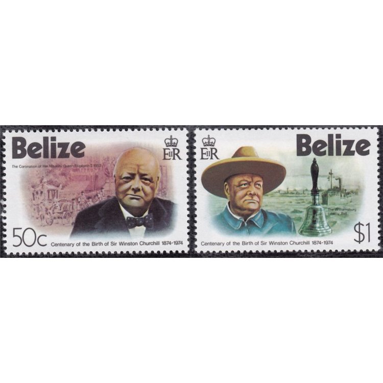 BELIZE 1974 Winston Churchill 2v MNH**