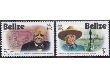 BELIZE 1974 Winston Churchill 2v MNH**