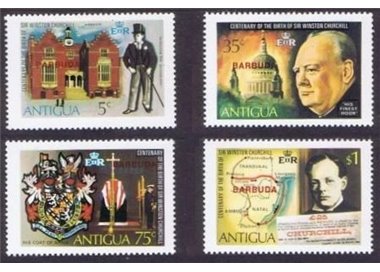 BARBUDA 1974 Winston Churchill 4v MNH**