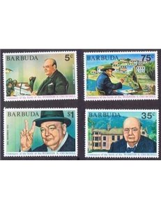 BARBUDA 1974 Centenario Winston Churchill 4v MNH**