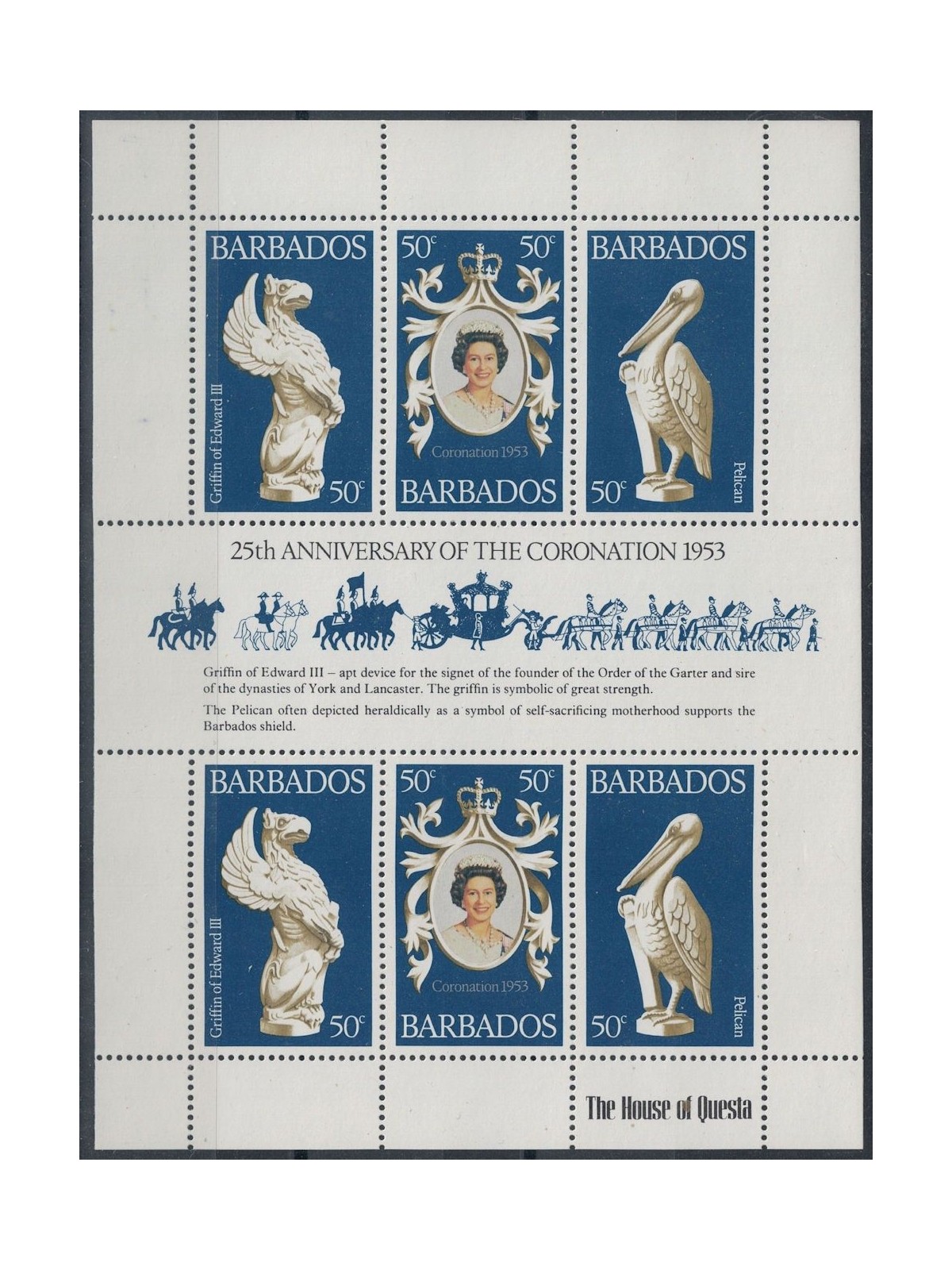 BARBADOS 1978 Silver Jubilee m/s MNH**