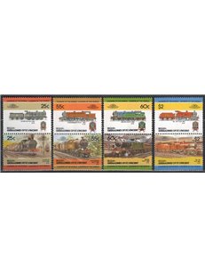BEQUIA 1985 Treni, locomotive 8v MNH**