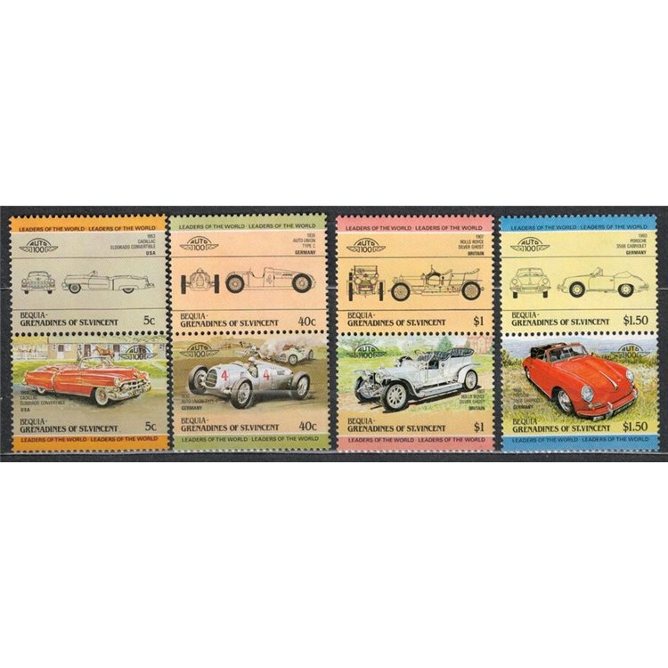 BEQUIA 1984 Cars 8v MNH**