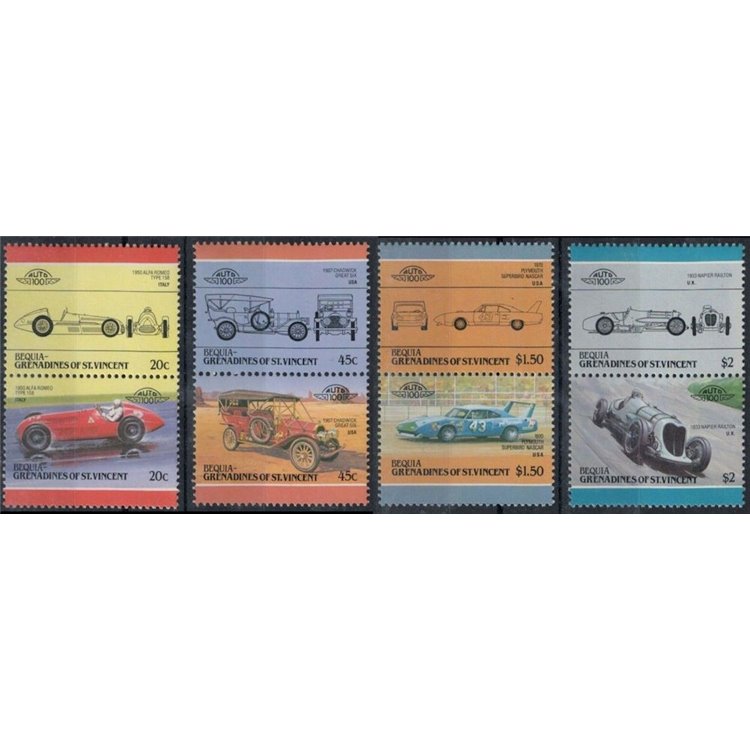 BEQUIA 1985 Automobili 8v MNH**