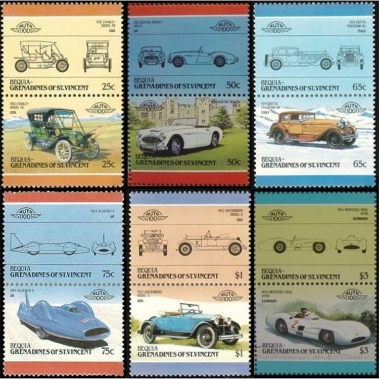 BEQUIA 1986 Automobili 12v MNH**