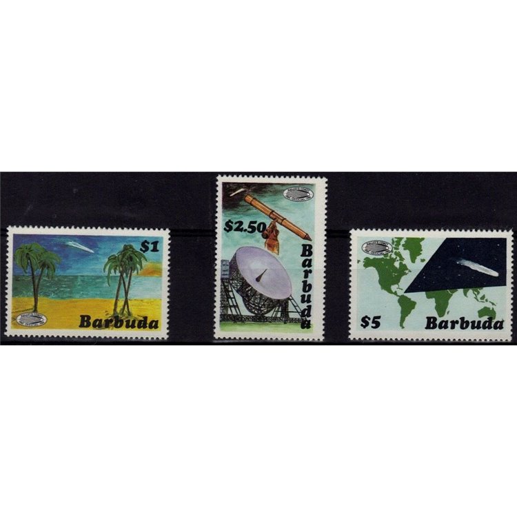 BARBUDA 1986 Halley's Comet 3v MNH**