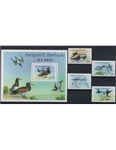 BARBUDA 1987 Birds 4v + 1 s/s MNH**