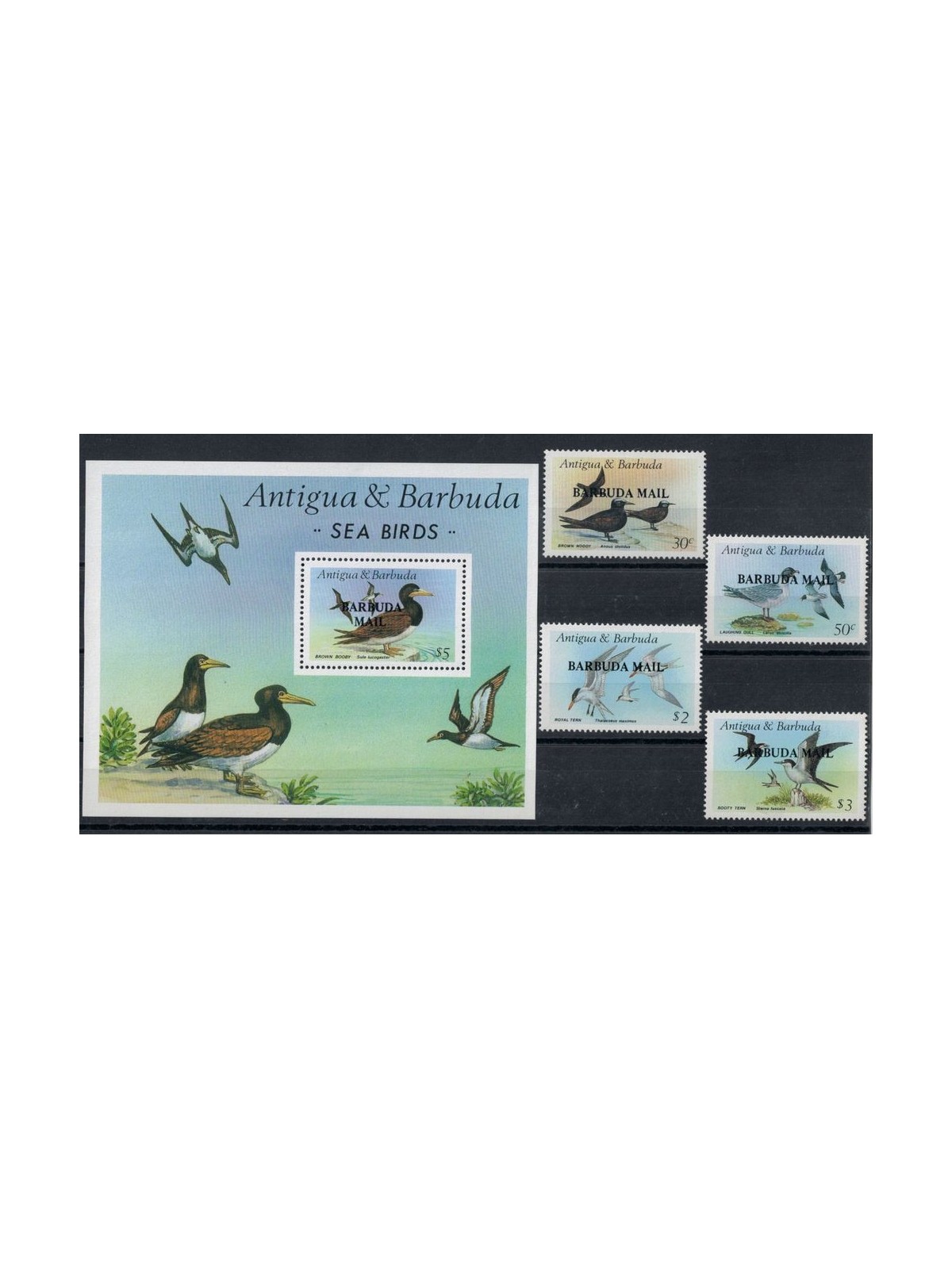 BARBUDA 1987 Birds 4v + 1 s/s MNH**
