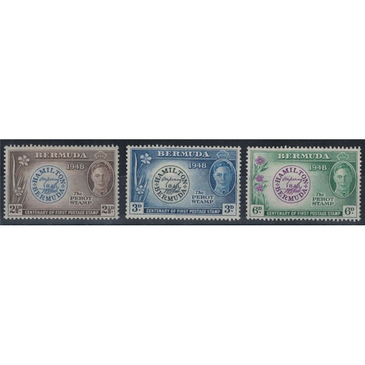BERMUDA 1949 Centenary of the 3v MNH stamp**