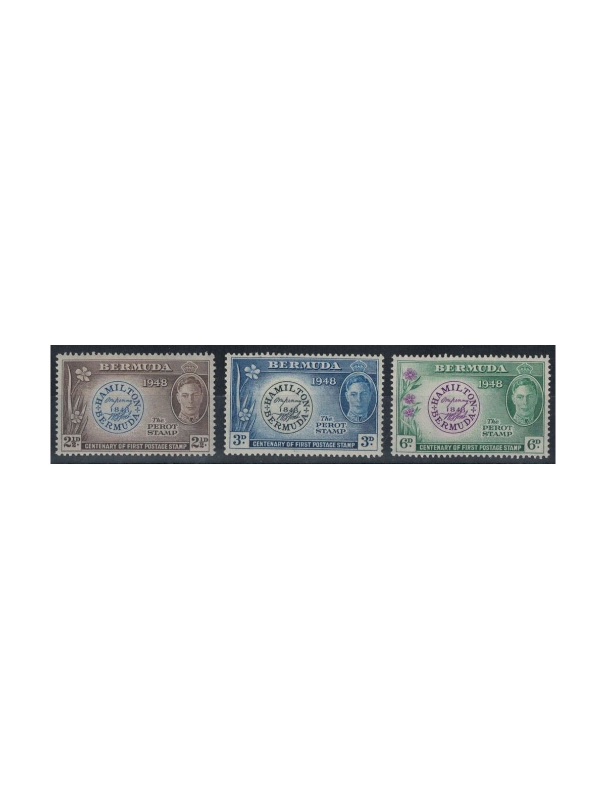 BERMUDA 1949 Centenary of the 3v MNH stamp**