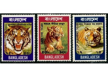 BANGLADESH 1974 Protection of Wild Animals, Bengal Tiger 3v MNH**