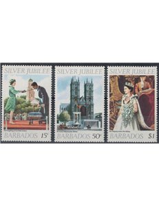 BARBADOS 1977 Silver Jubilee 3v MNH**