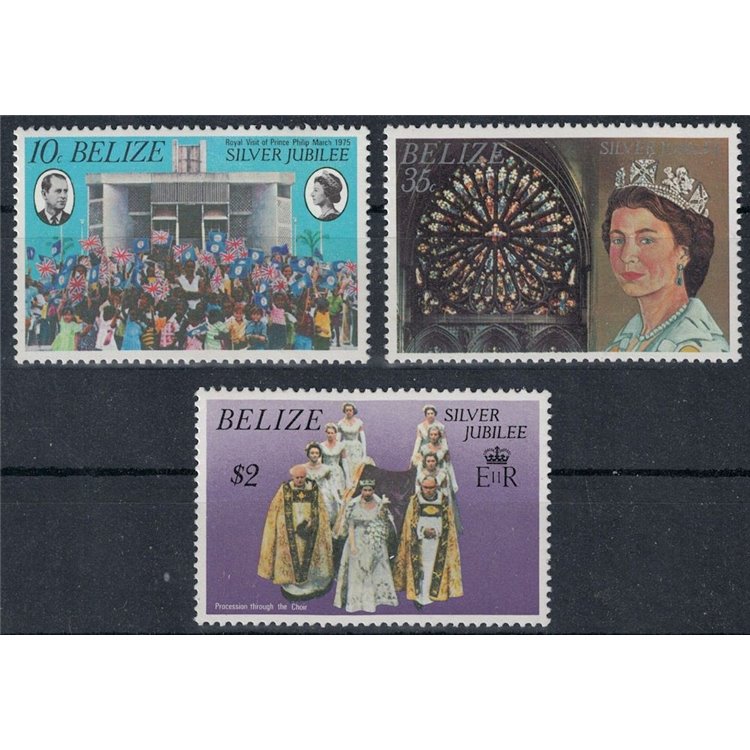 BELIZE 1977 Silver Jubilee 3v MNH**