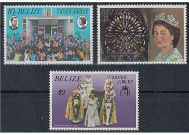 BELIZE 1977 Silver Jubilee 3v MNH**