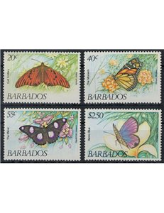 BARBADOS 1983 Fauna, farfalle 4v MNH**