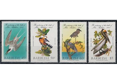 BARBUDA 1985 John James Audubon, uccelli (I) 4v MNH**