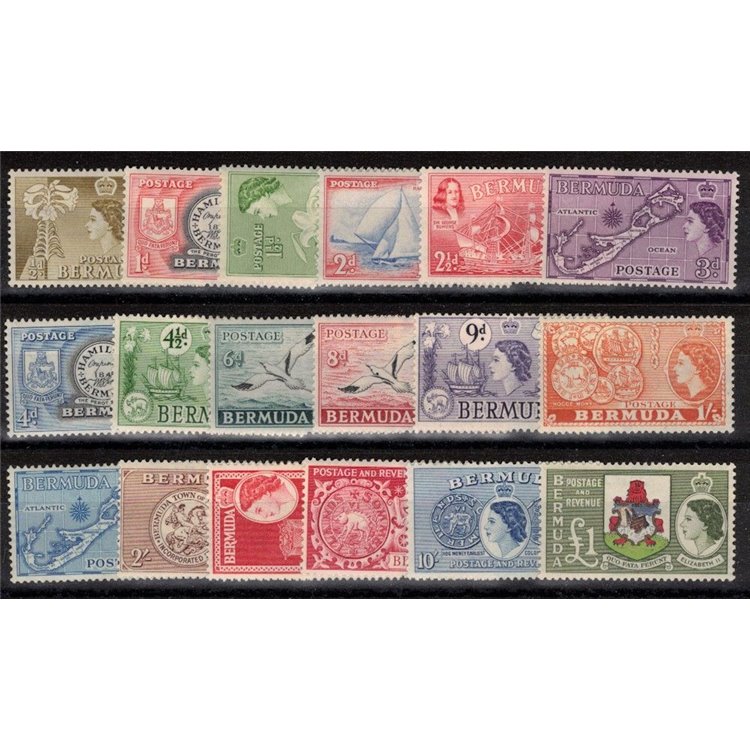 BERMUDA 1953-58 Ordinary series 18v MNH**