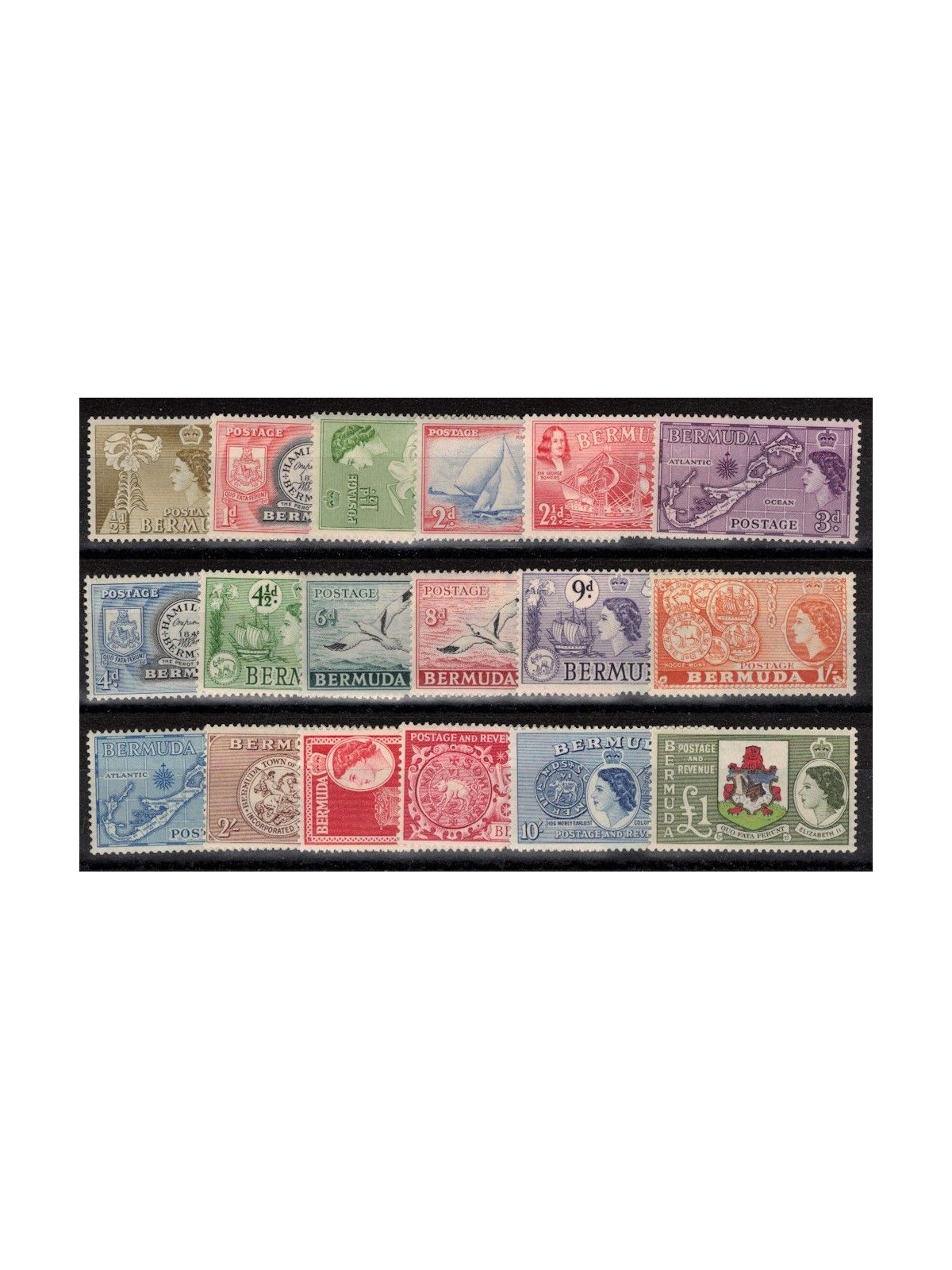 BERMUDA 1953-58 Serie ordinaria 18v MNH**