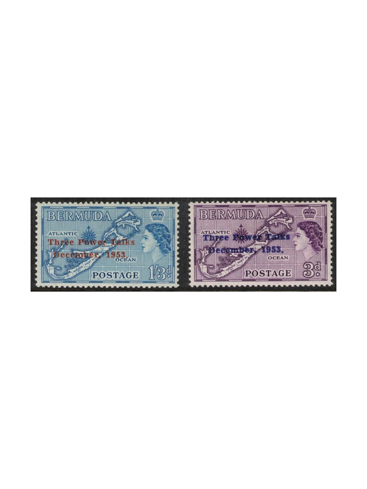 BERMUDA 1953 Three Power Talks 2v MNH**