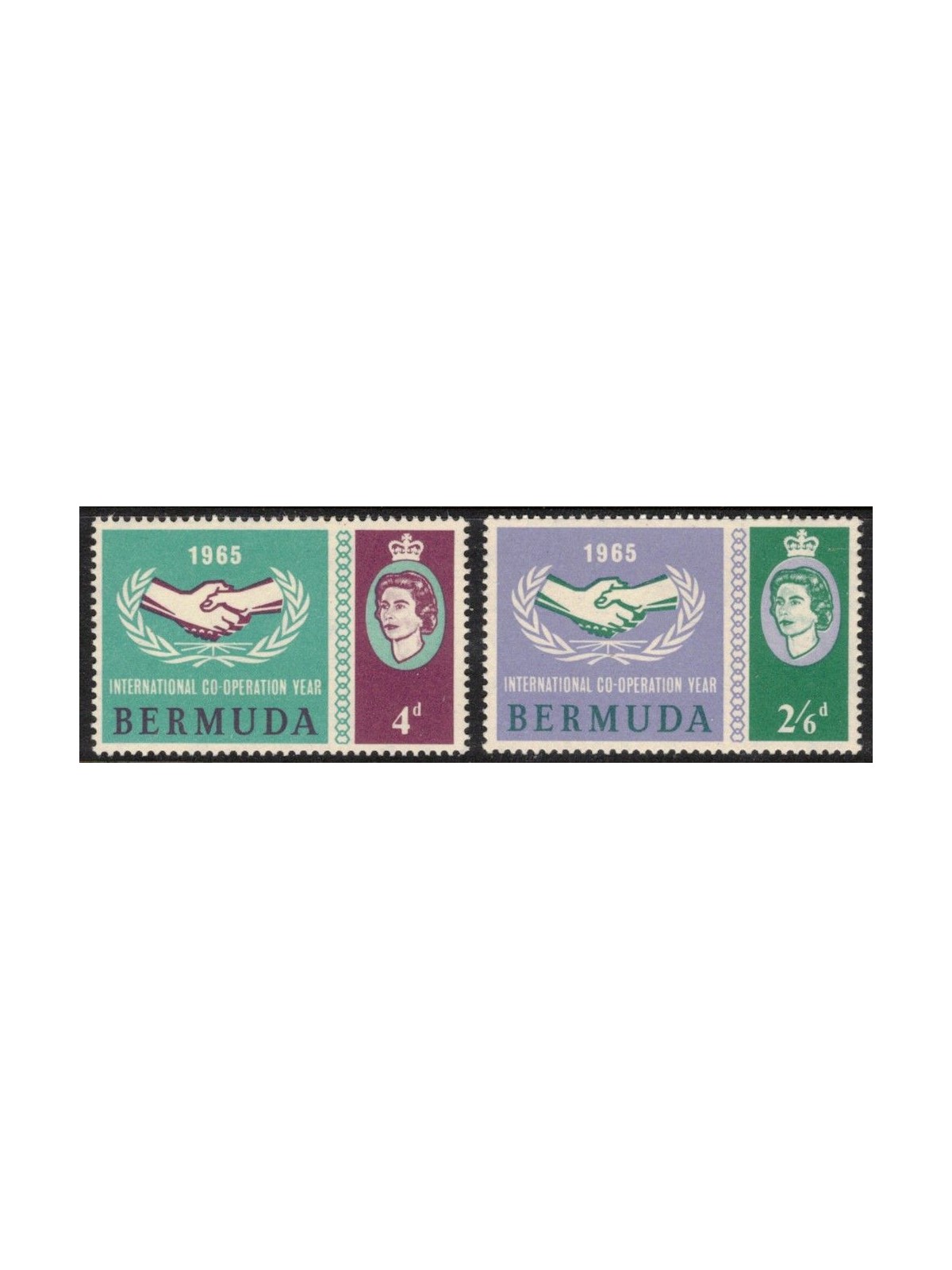 BERMUDA 1965 Cooperazione e Nazioni Unite 2v MNH**