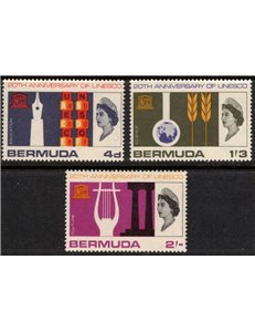 BERMUDA 1966 Anniversary UNESCO 3v MNH**