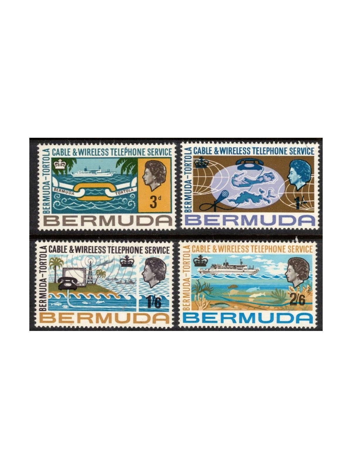 BERMUDA 1967 Telecomunicazioni con Tortola 4v MNH**