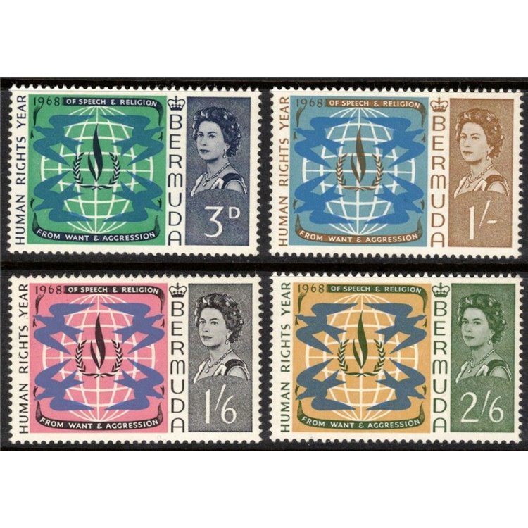 BERMUDA 1968 Human Rights 4v MNH**