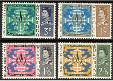 BERMUDA 1968 Diritti dell'Uomo 4v MNH**