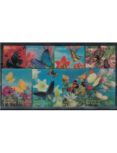 BHUTAN 1968 Butterflies 8v MNH**