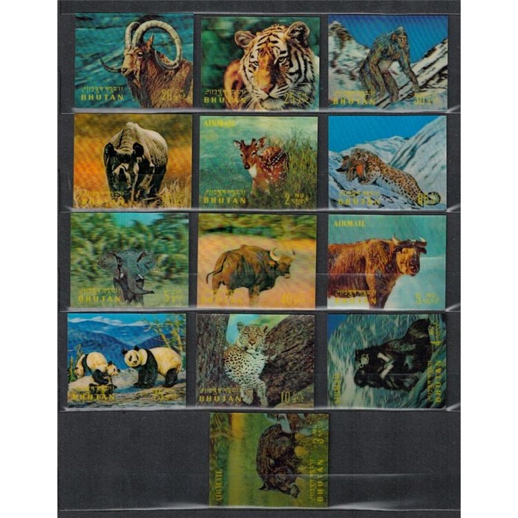 BHUTAN 1970 Wild animals 13v MNH**
